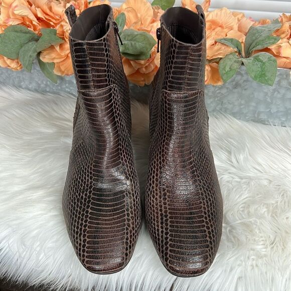 Kork-Ease Leyland Brown Snakeskin Ankle Boots Size 11 - Picture 2 of 11